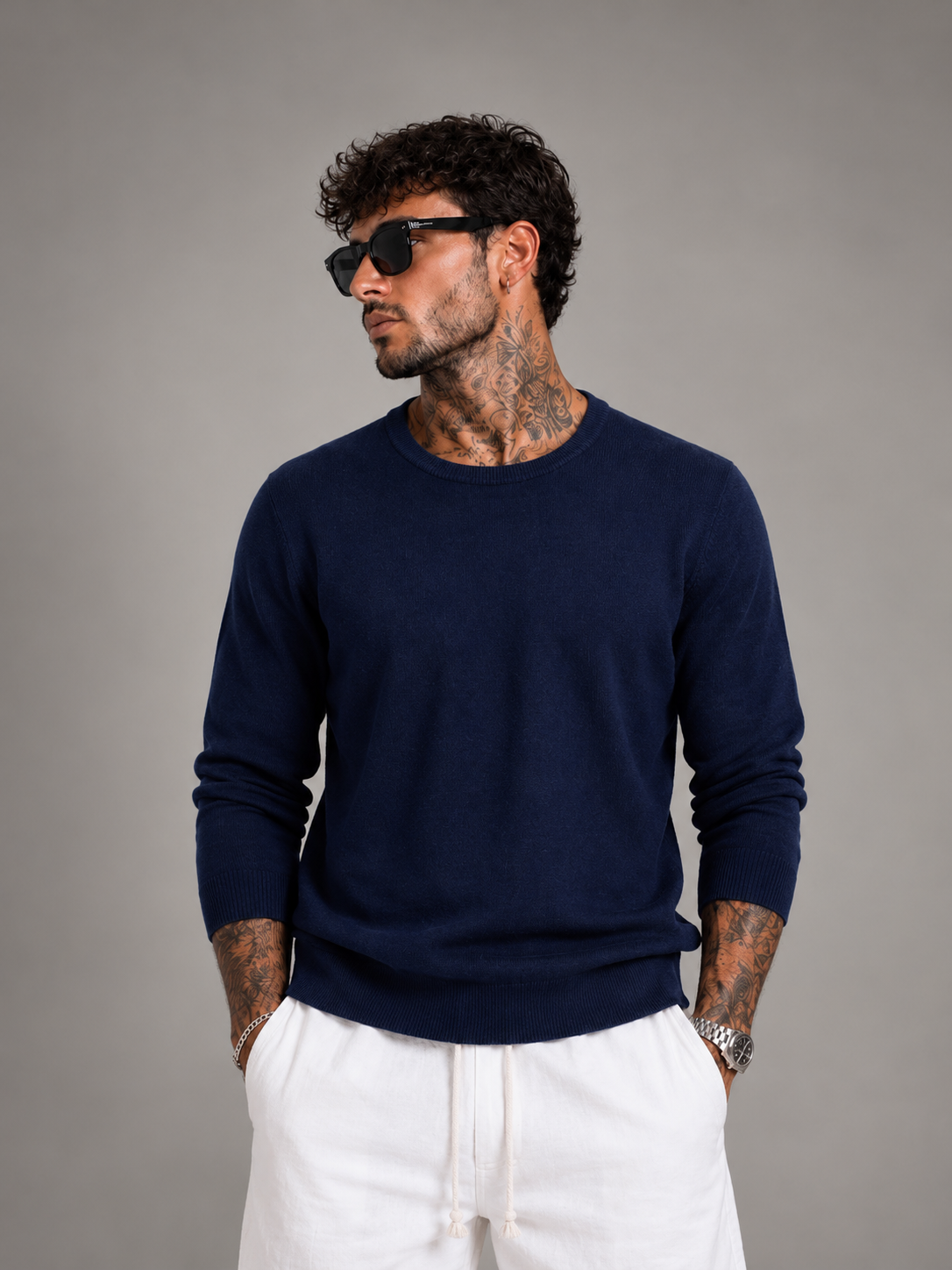 Maglia in lanetta Blu Notte