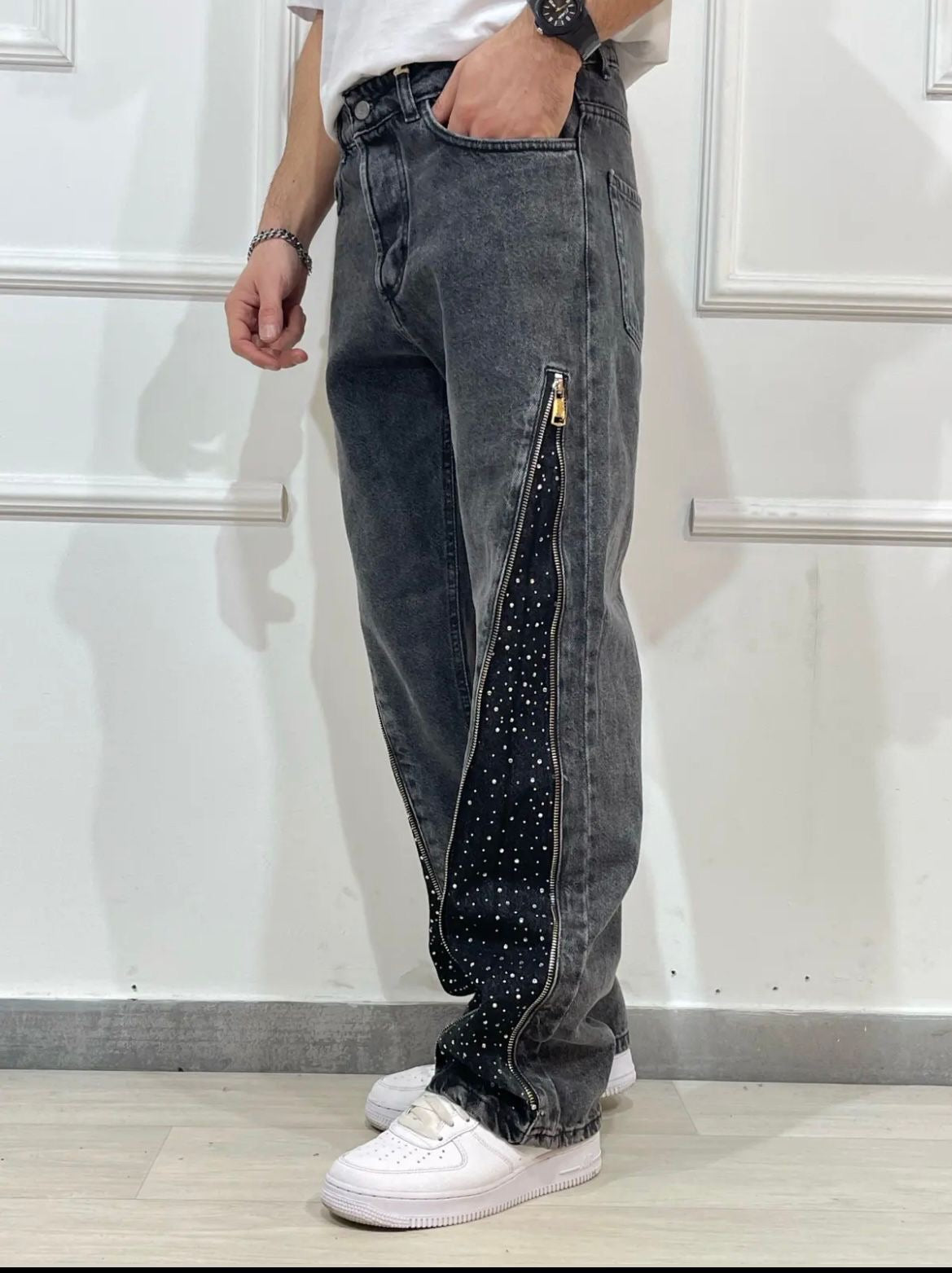 Jeans Crystal Zip