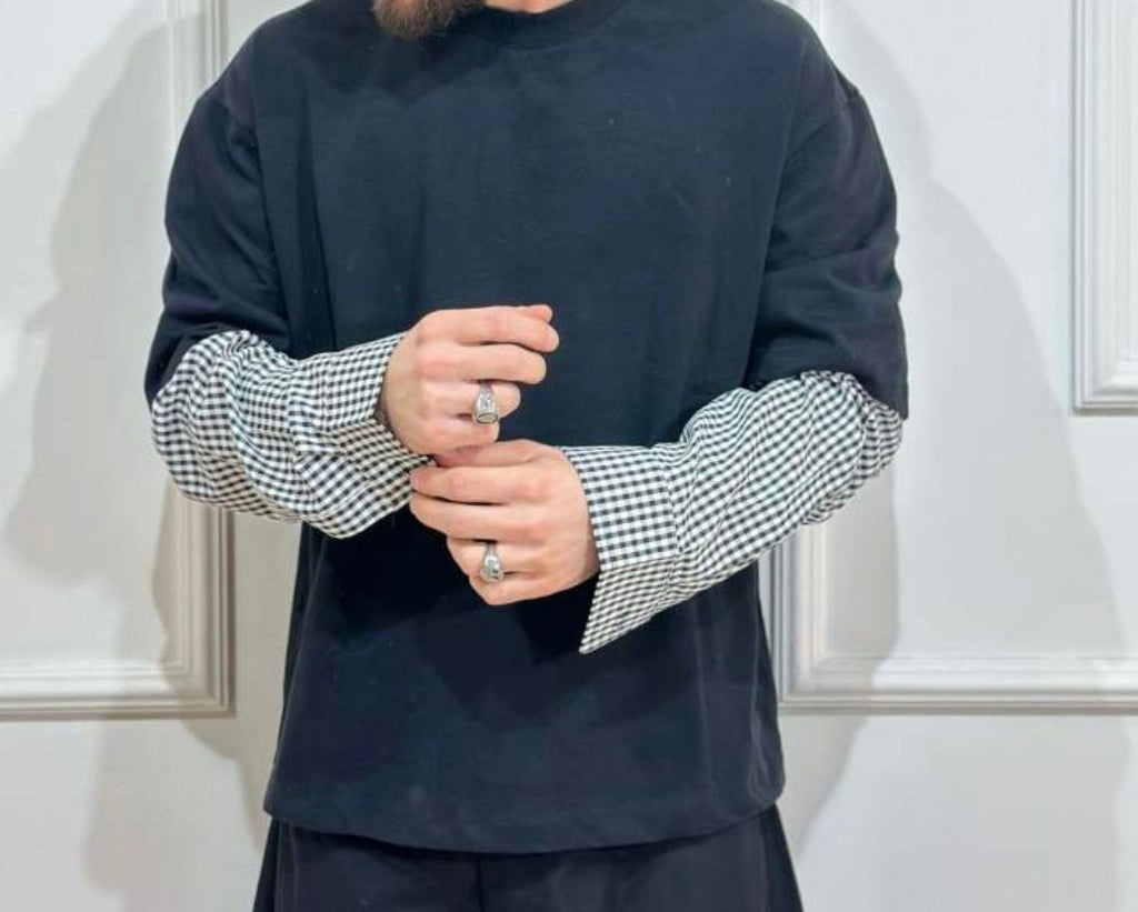 T-shirt double quadri