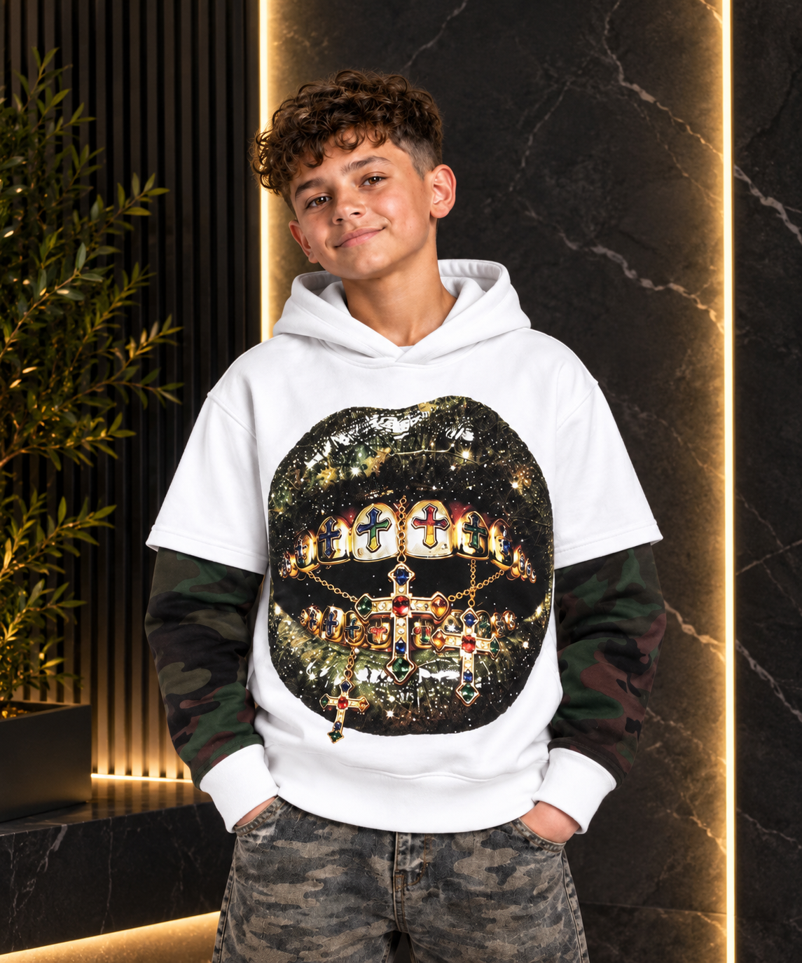 Felpa Royal Street white-militar