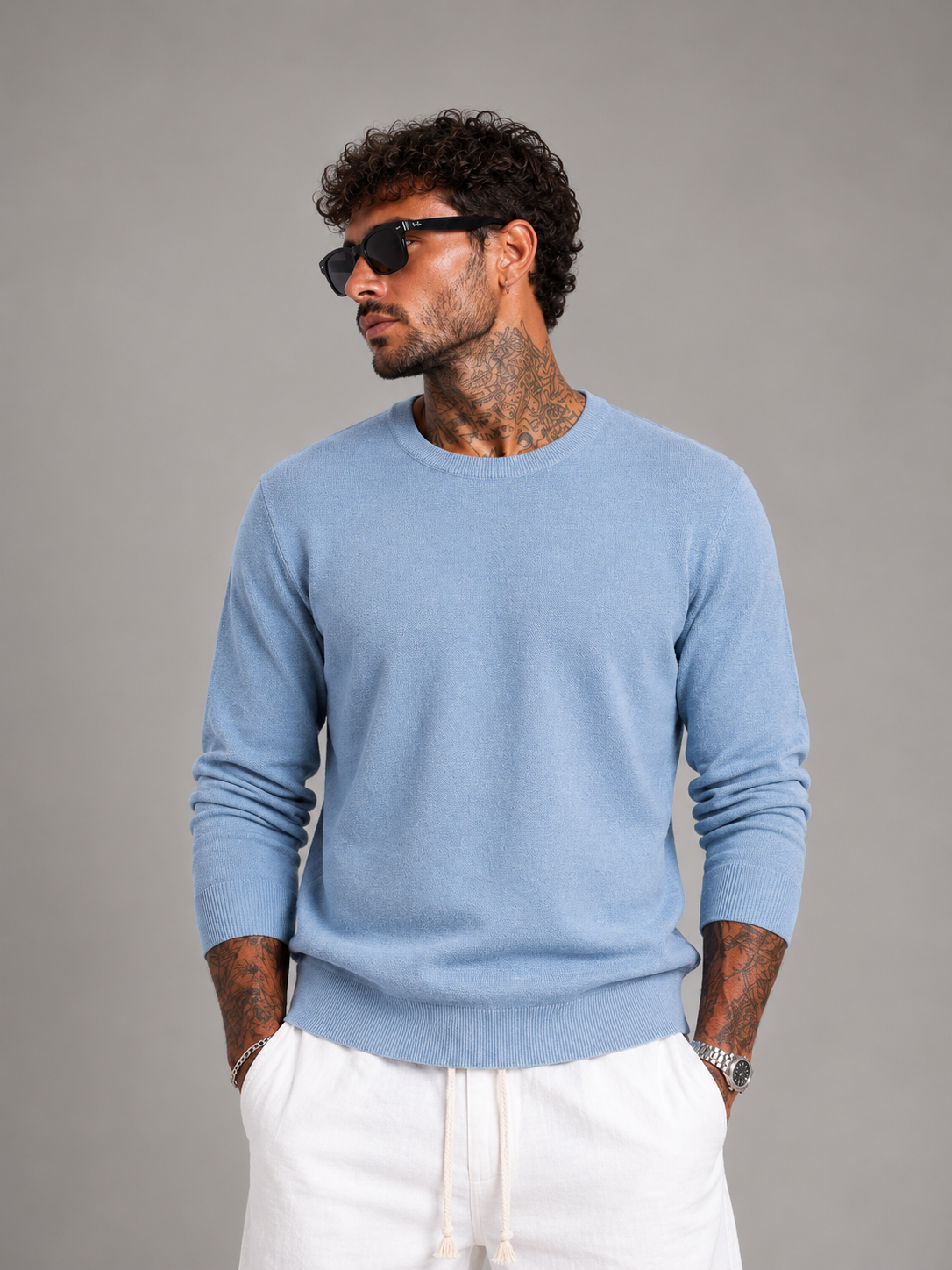 Maglia in lanetta azzurra