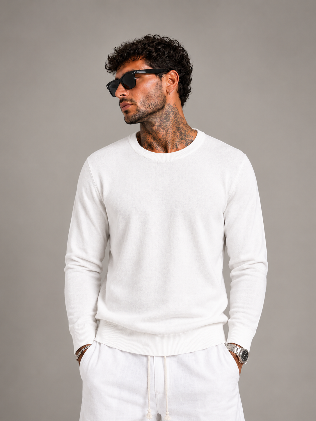 Maglia in lanetta bianca