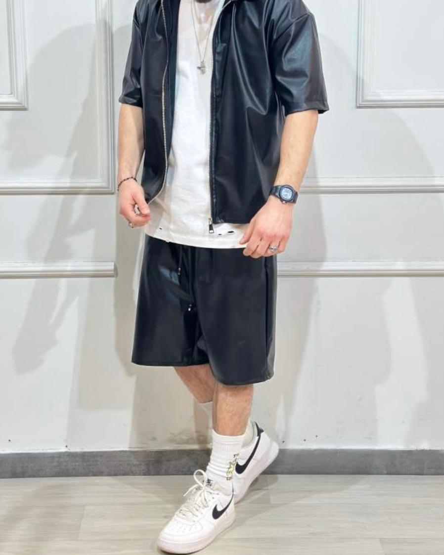 Coordinato ecopelle short