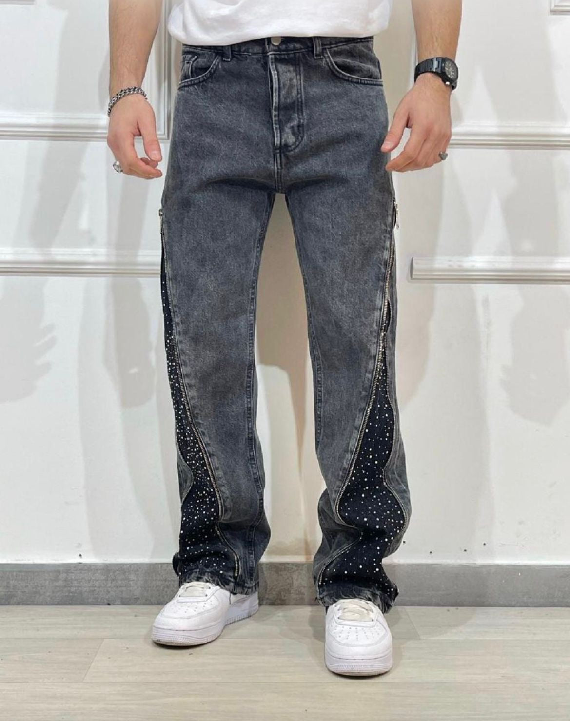 Jeans Crystal Zip