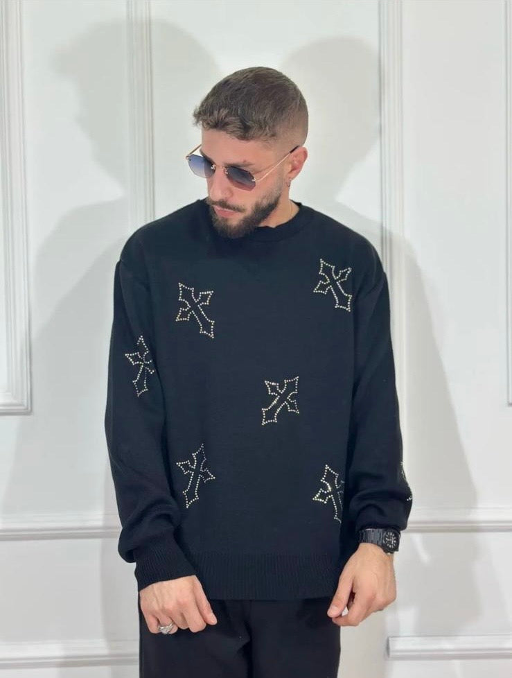 Maglione con croci Diamond